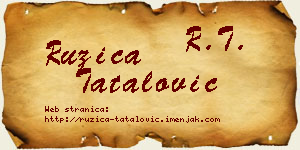 Ružica Tatalović vizit kartica